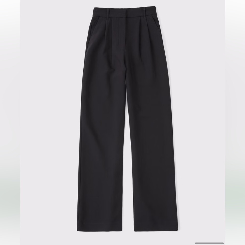 Abercrombie Sloane Tailored Ultra High Wide Leg Pants - Black